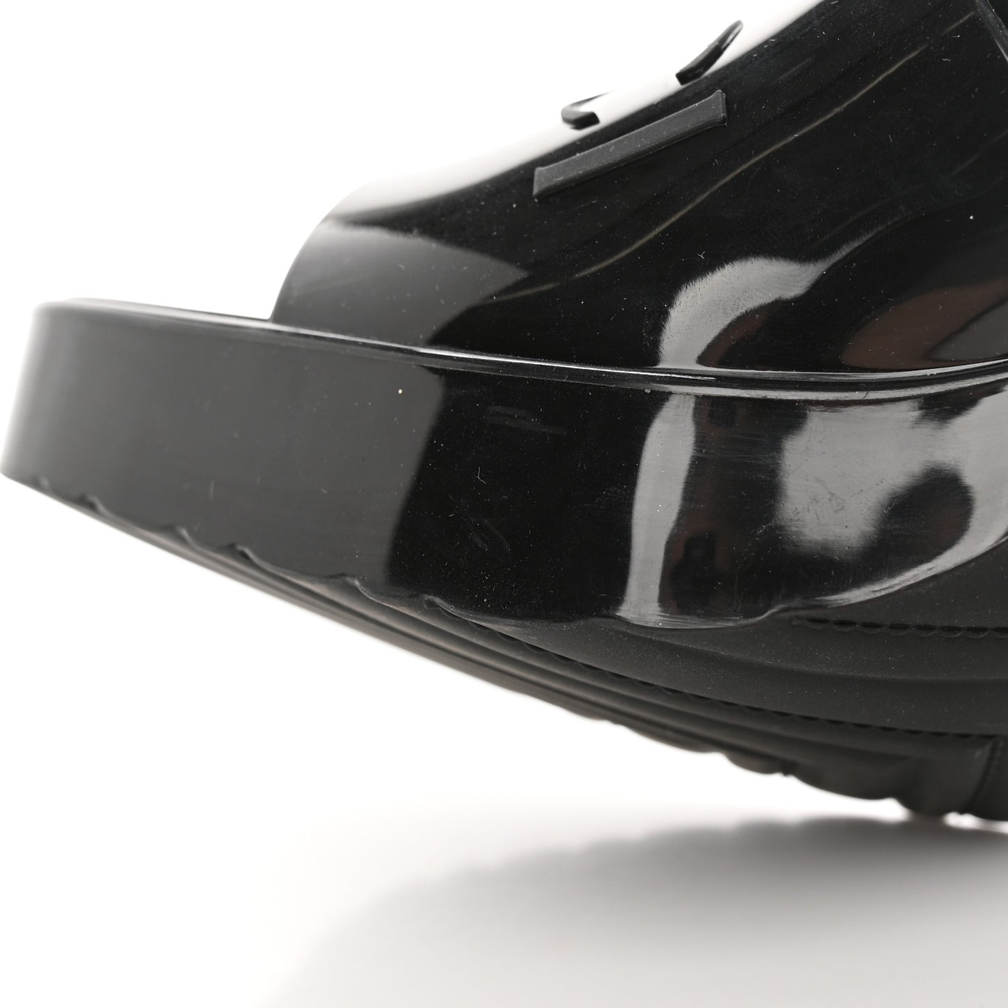 Rubber Gucci Logo Womens Platform 20/60mm Slide Sandals 38 Black