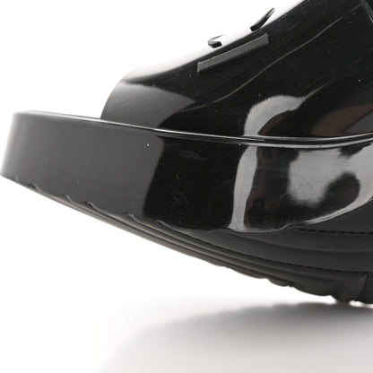 Gucci Rubber Gucci Logo Womens Platform 20/60mm Slide Sandals 38 Black 18 of 20