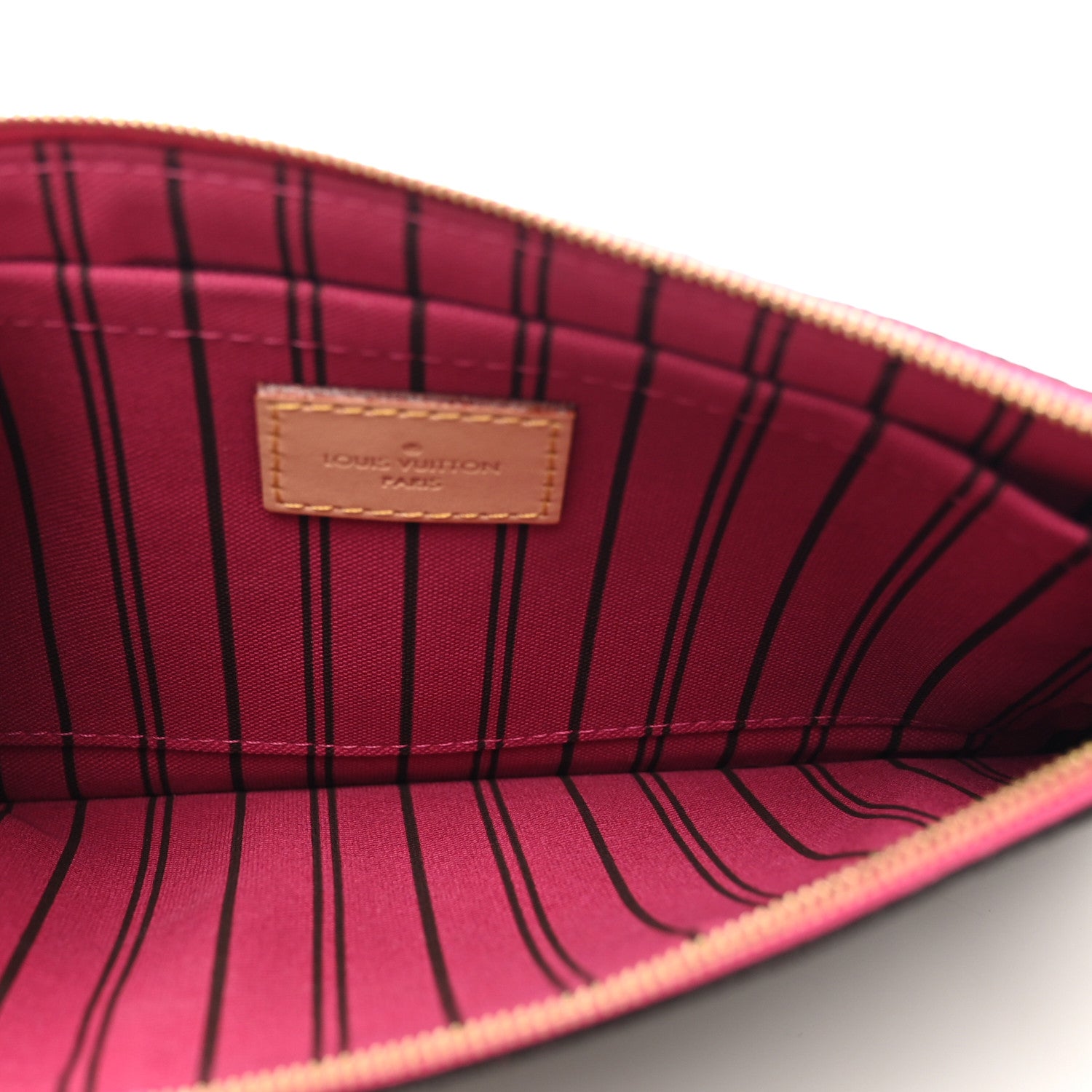 Louis Vuitton Monogram Neverfull MM GM Pochette Fuchsia 5 of 7