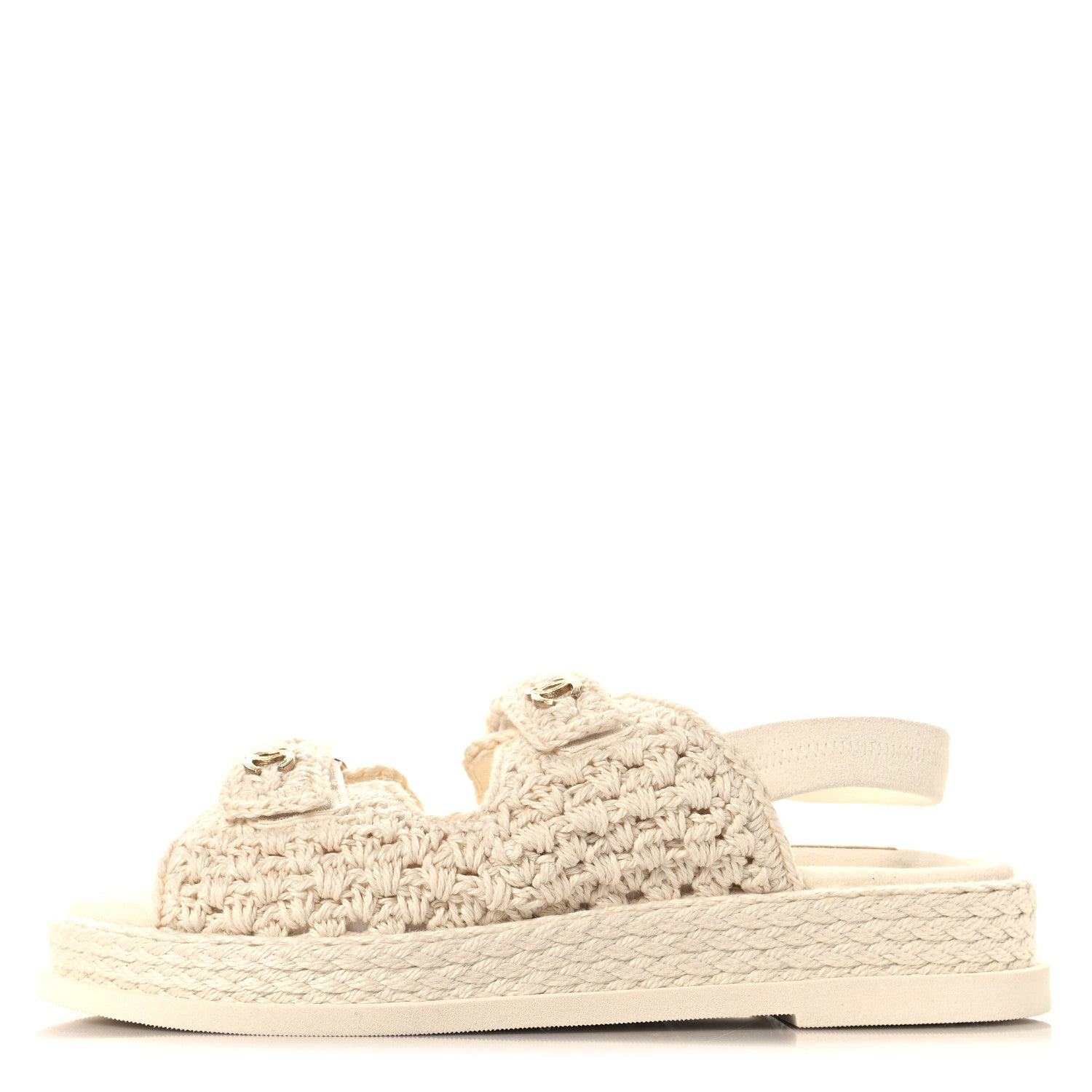 Chanel Crochet Velcro Dad Sandals 40 White 1 of 10