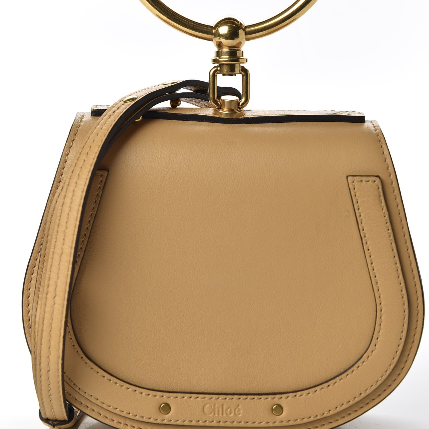 Chloe Calfskin Suede Small Nile Bracelet Bag Bleached Brown 9 of 9