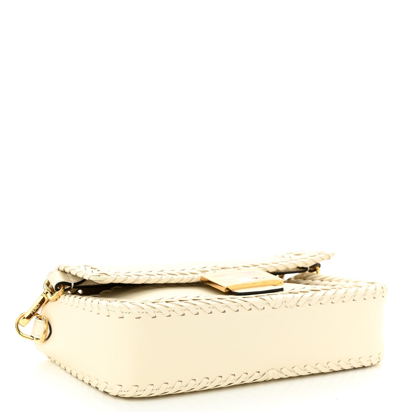 Vitello King Ceylon Woven Baguette White Ice