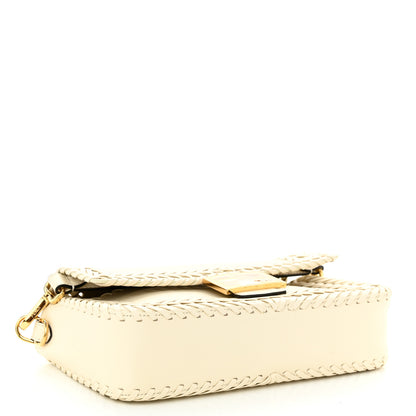 Fendi Vitello King Ceylon Woven Baguette White Ice 3 of 10