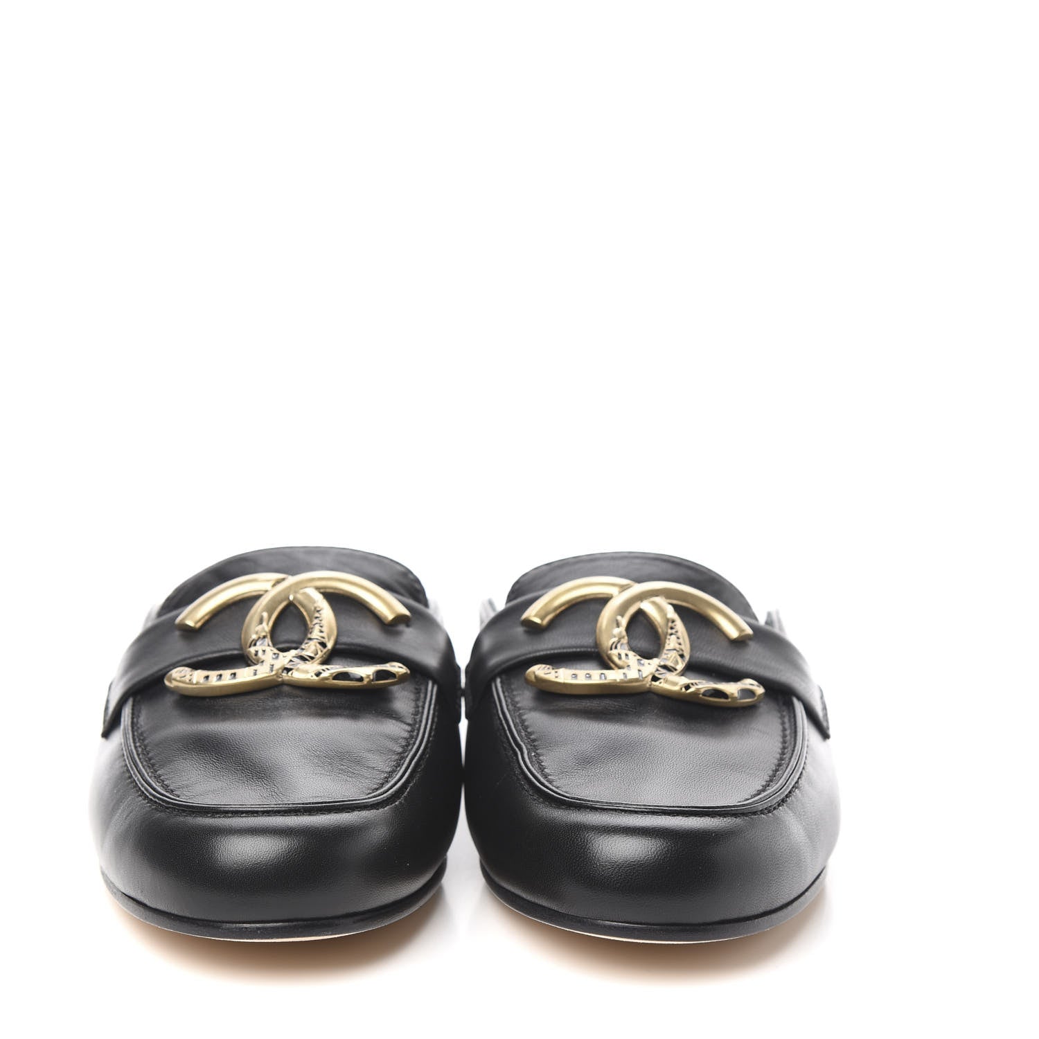 Chanel Lambskin CC Mules 40 Black 2 of 9