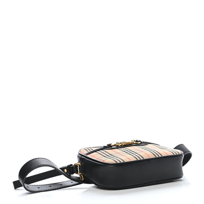 Burberry 1983 Knight Check Smooth Calfskin Link Camera Bag Black 4 of 8