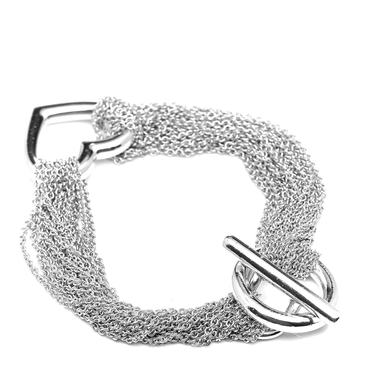 Sterling Silver Heart Mesh Bracelet