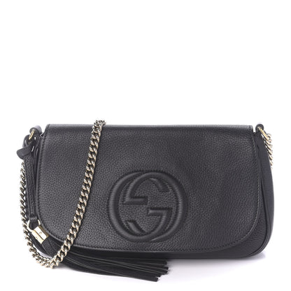 Gucci Pebbled Calfskin Medium Soho Flap Crossbody Black 1 of 12
