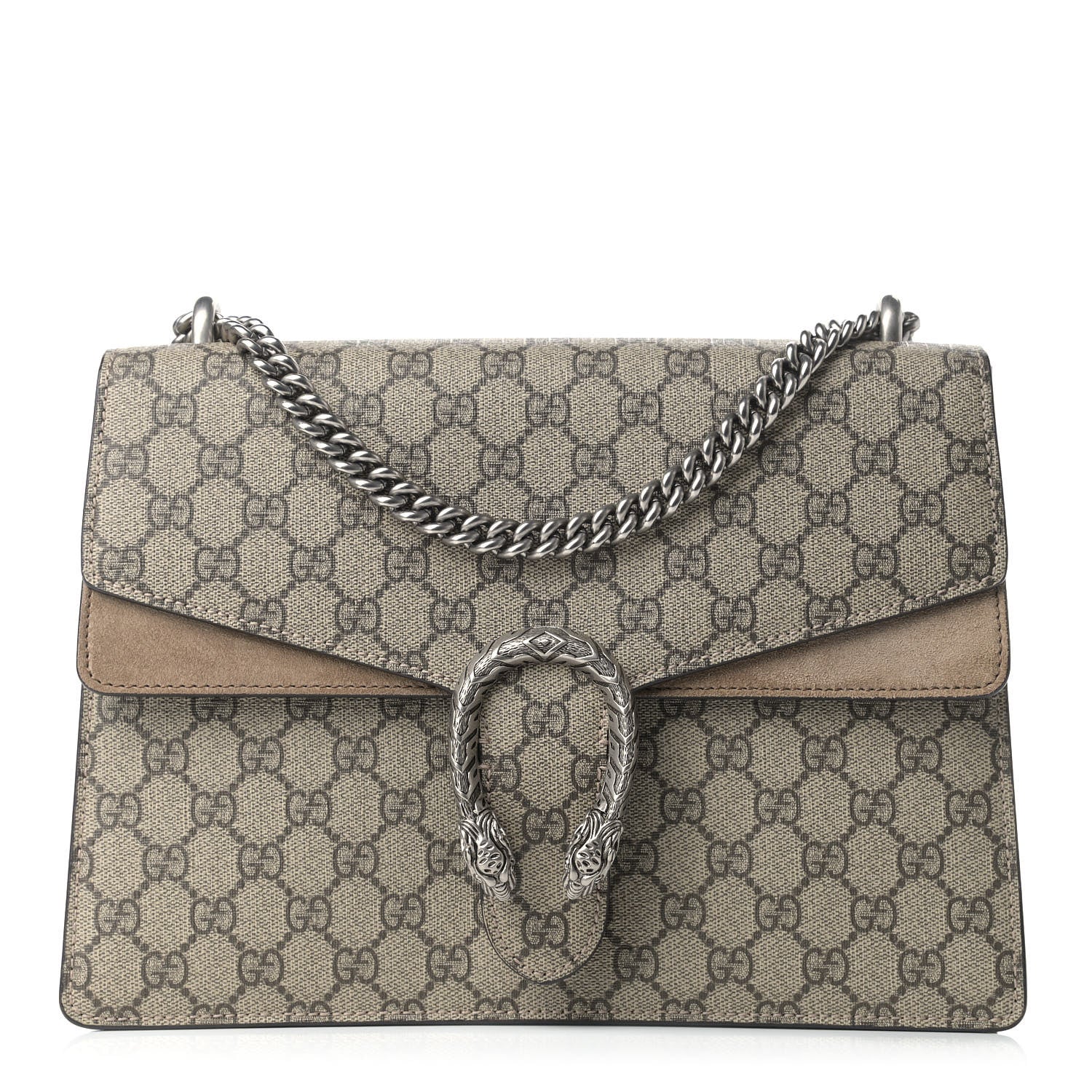 Gucci GG Supreme Monogram Medium Dionysus Shoulder Bag Taupe 1 of 15