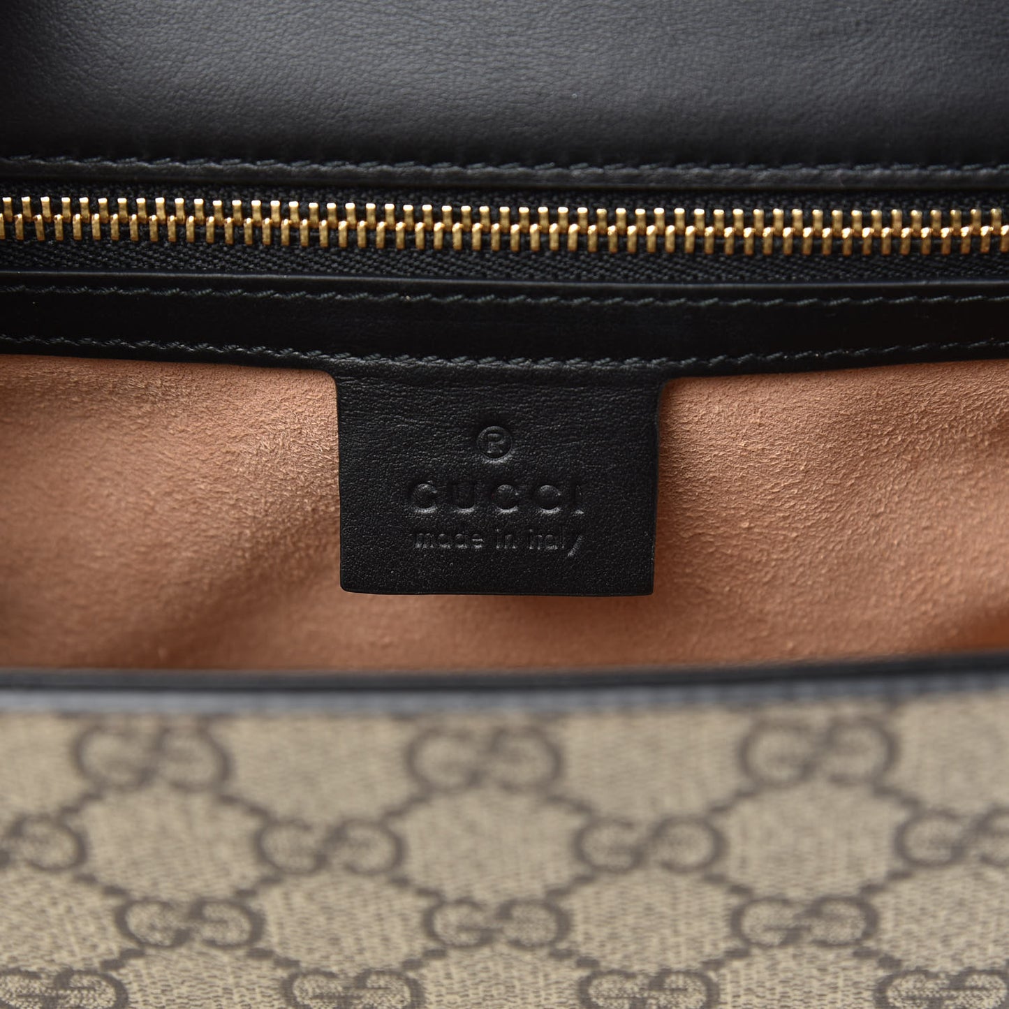 Calfskin GG Supreme Monogram Medium Padlock Shoulder Bag Black Gold