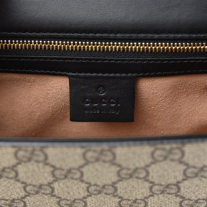 Gucci Calfskin GG Supreme Monogram Medium Padlock Shoulder Bag Black Gold 6 of 11