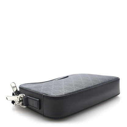 Gucci GG Supreme Monogram Appia Calfskin Web Wristlet Black 4 of 7