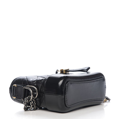 Chanel Aged Calfskin Quilted Small Gabrielle Hobo Black 3 of 9
