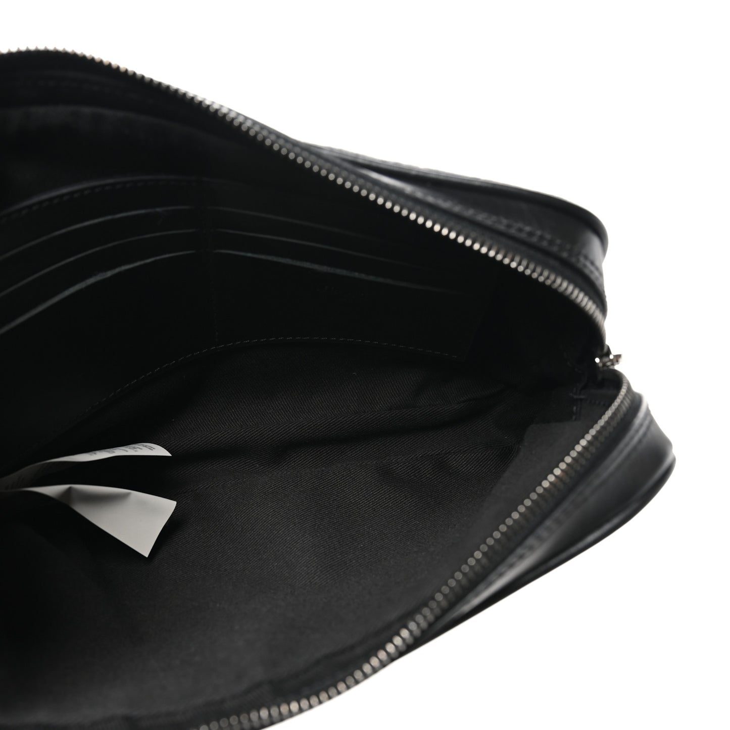 Fabric Jacquard Calfskin Barocco Wristlet Pouch Black