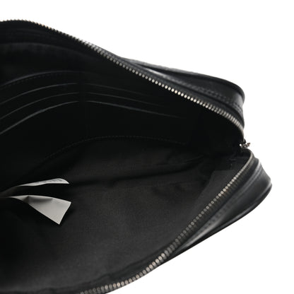Versace Fabric Jacquard Calfskin Barocco Wristlet Pouch Black 5 of 10