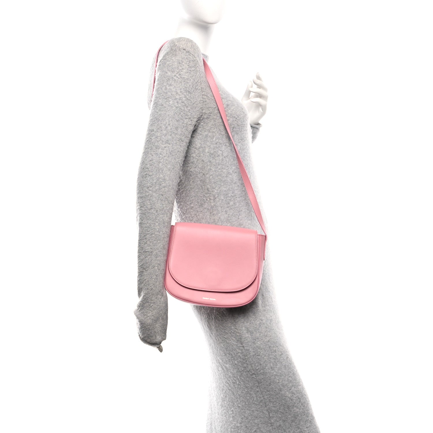Mansur Gavriel Calfskin Flap Crossbody Bag Peony 2 of 10