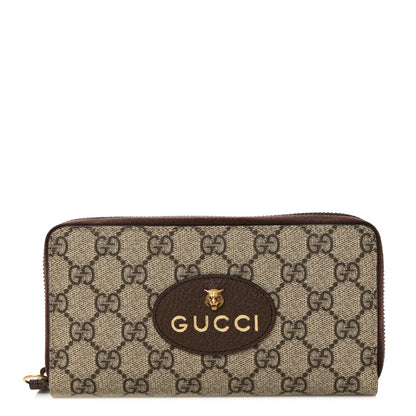 Gucci GG Supreme Monogram Neo Vintage Zip Around Wallet Beige Crop New Acero 1 of 7