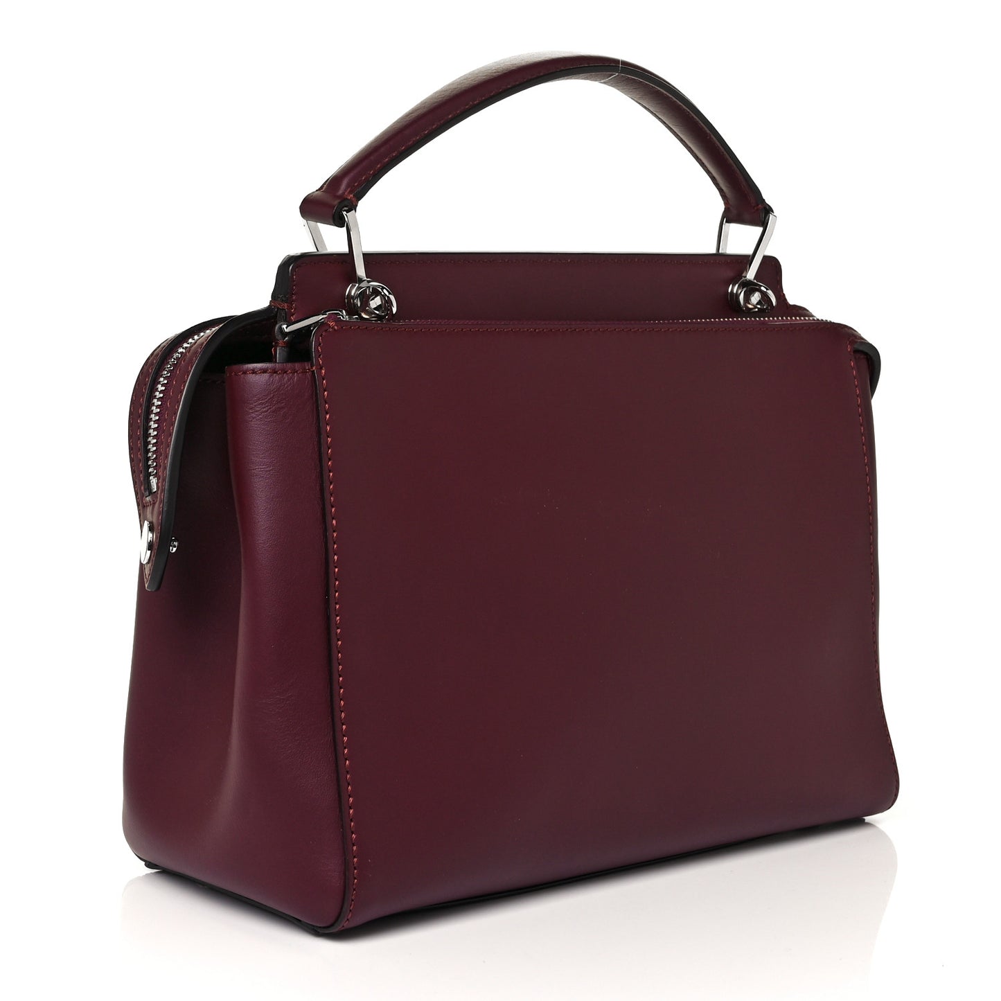 Vitello Baltico Dolce Shiny Nappa Lace Up DotCom Satchel Bordeaux
