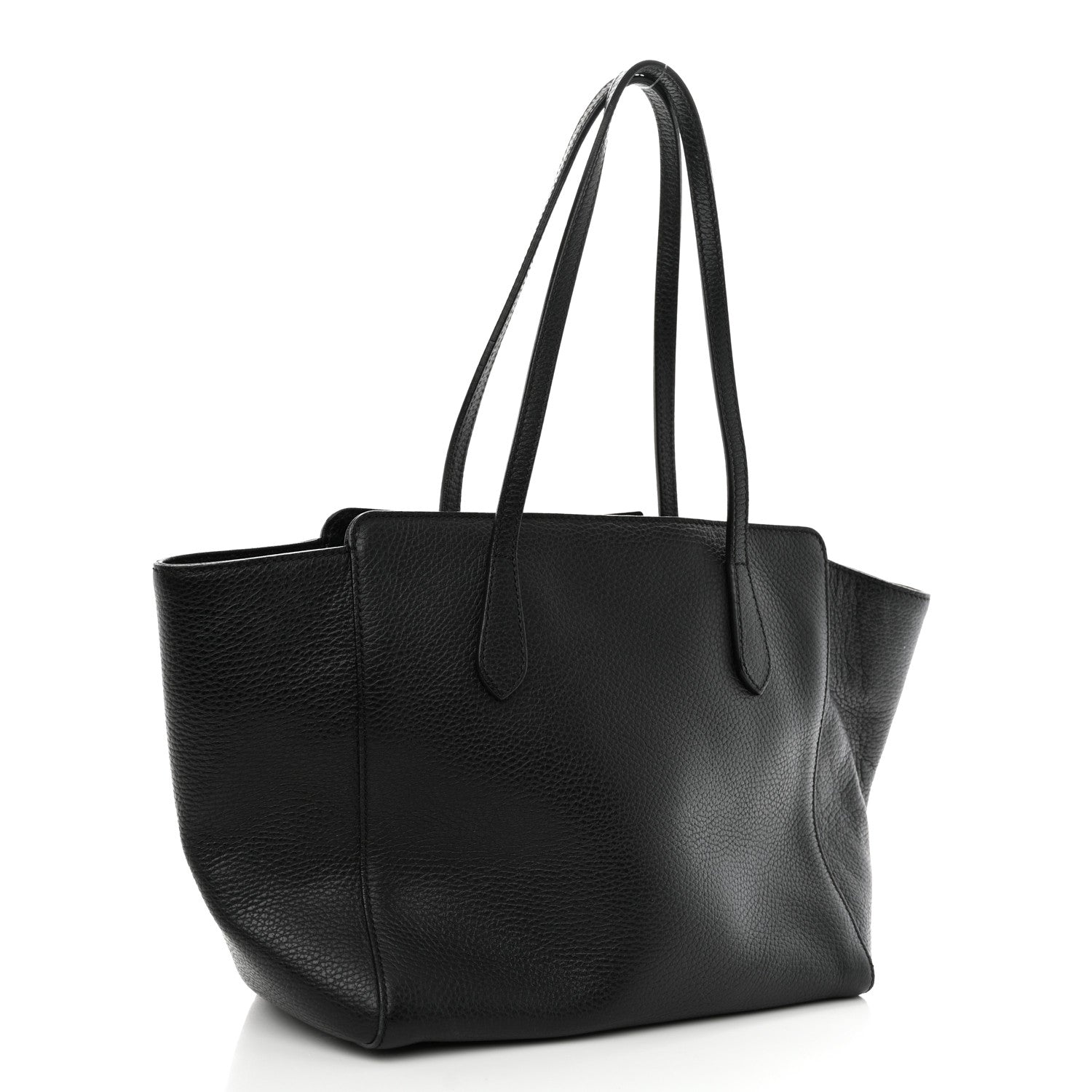 Gucci Pebbled Calfskin Small Swing Tote Black 3 of 10