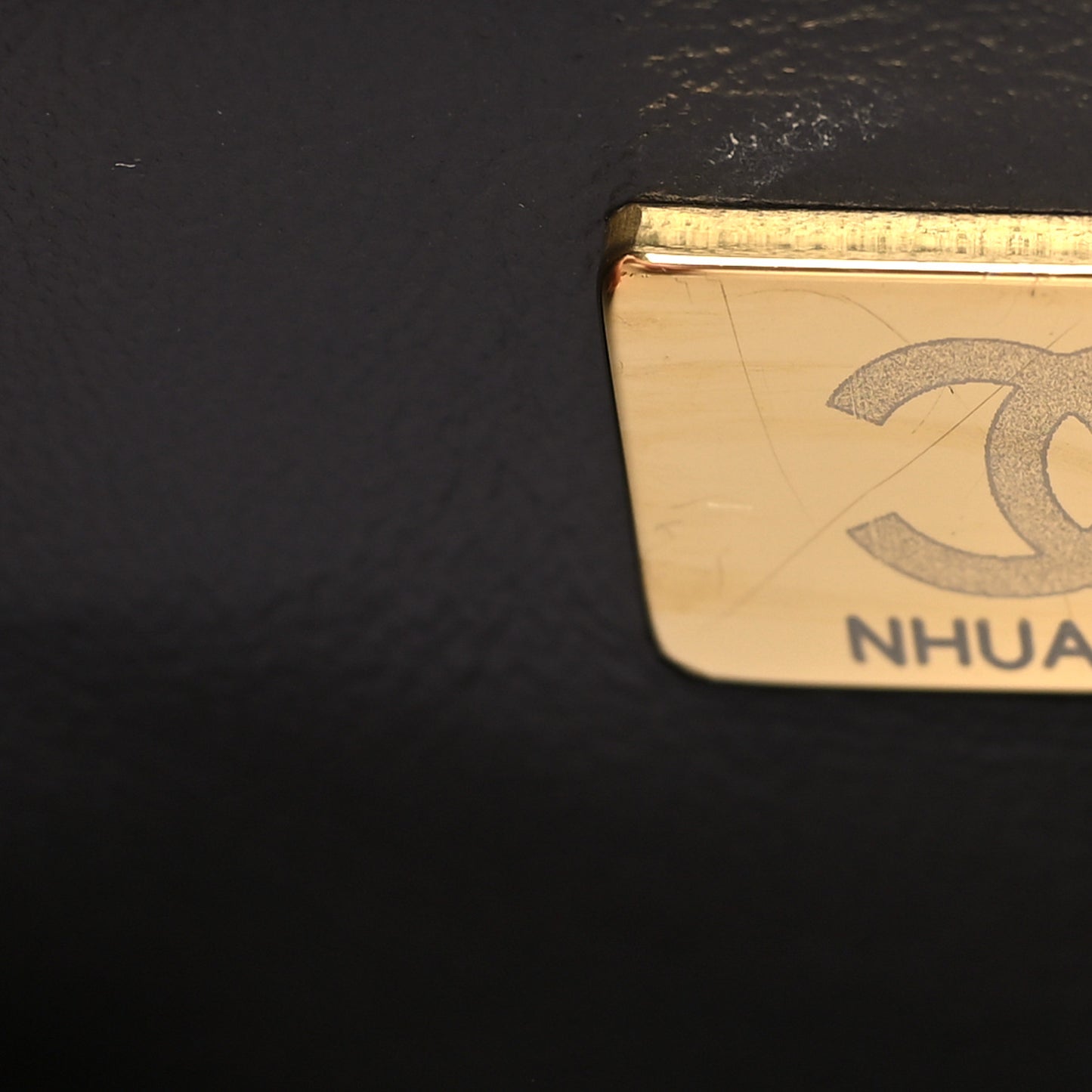 Caviar Contrast Stitch Small Coco Chain Handle Flap Dark Grey