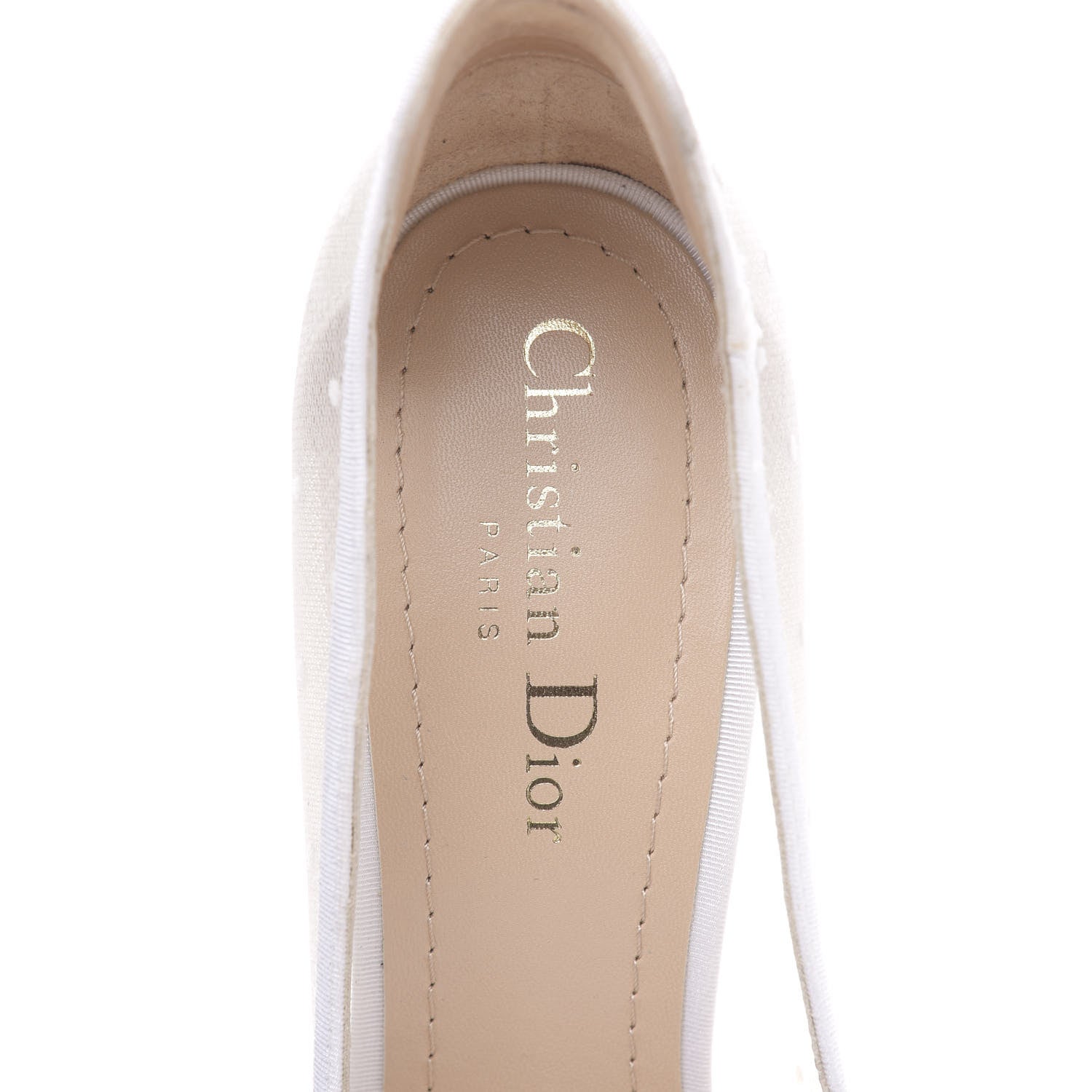 Christian Dior Mesh Plumetis Tulle D-Moi Pumps 39 White 7 of 8