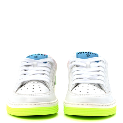 Chanel Calfskin Womens Logo Sneakers 36.5 White Multicolor 2 of 8