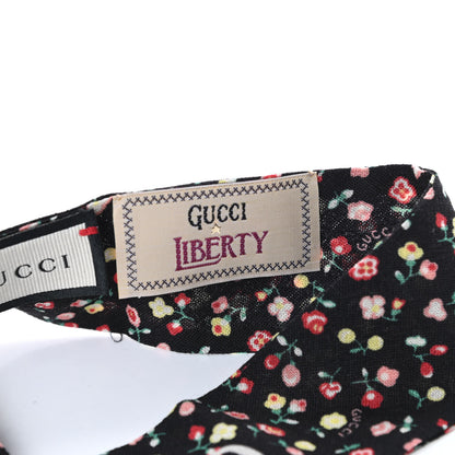 Gucci X LIBERTY OF LONDON Wool Floral Print Neck Bow Scarf Black 2 of 5