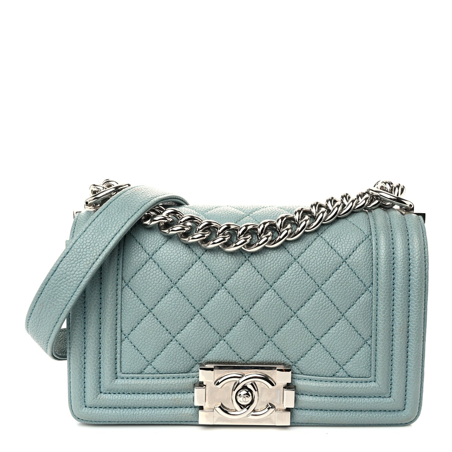 Chanel Caviar Quilted Small Boy Flap Light Blue 1 of 10