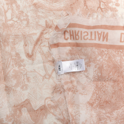 Christian Dior Cotton Fringe Dioriviera Toile De Jouy Sarong Pink 2 of 3