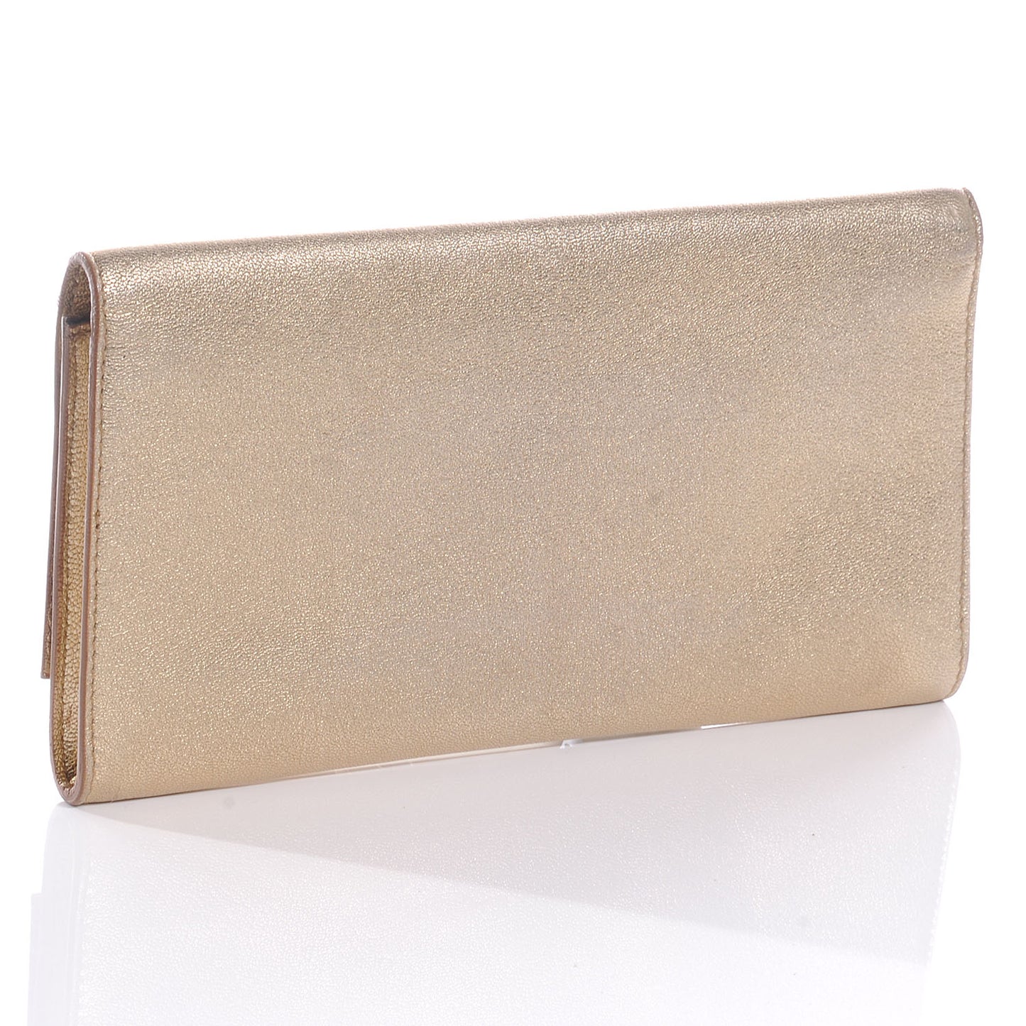 Leather Belle de Jour Clutch Gold