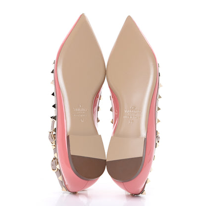 Valentino Garavani Patent Rockstud Cage Ballerina Flats 37 Ninphea Poudre 5 of 7