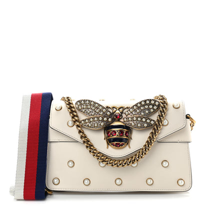 Gucci Nappa Pearl Studded Mini Queen Margaret Broadway Shoulder Bag Mystic White 1 of 9