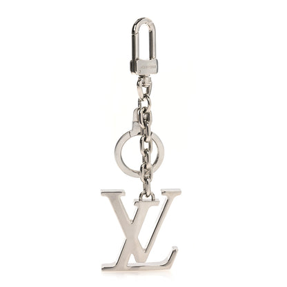 Louis Vuitton Metal Palladiium Finish LV Initiales Bag Charm Key Holder Silver 1 of 3