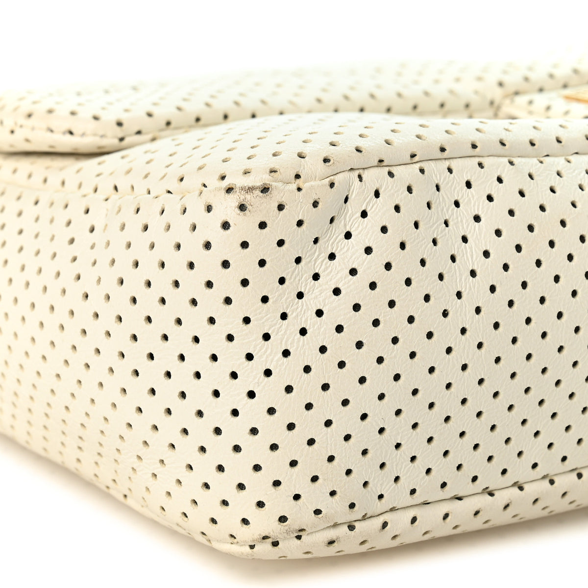 Lambskin Perforated Drill Flap White