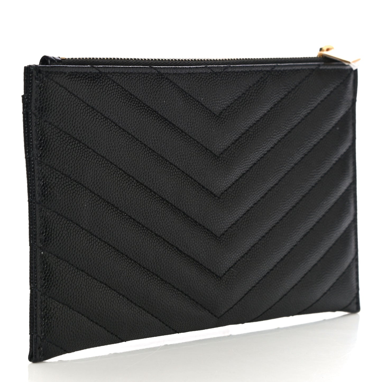 Grain De Poudre Chevron Monogram Bill Pouch Black
