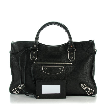 Balenciaga Chevre Silver Metallic Edge Hardware City Black 1 of 8