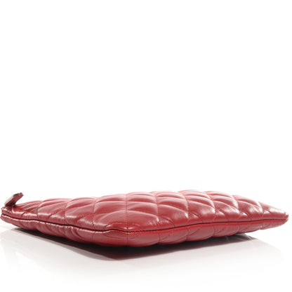 Chanel Lambskin Quilted Medium Cosmetic Case Red 5 of 8