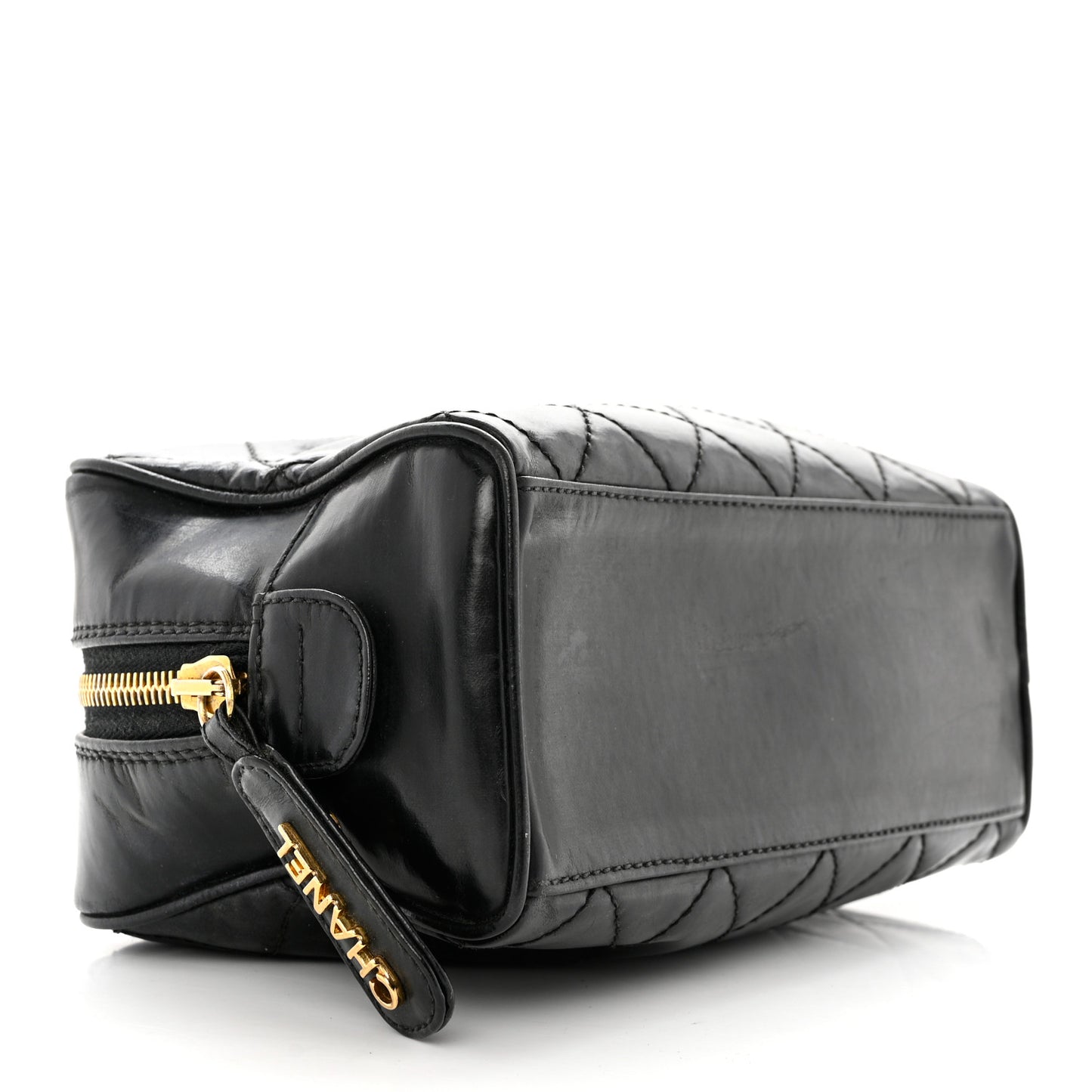 Lambskin Quilted Cosmetic Case Black