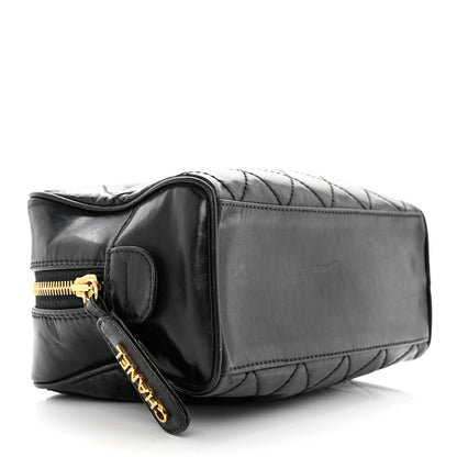 Chanel Lambskin Quilted Cosmetic Case Black 4 of 8