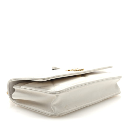 Chanel Goatskin Quilted Chanel 19 Wallet On Chain WOC White 4 of 10