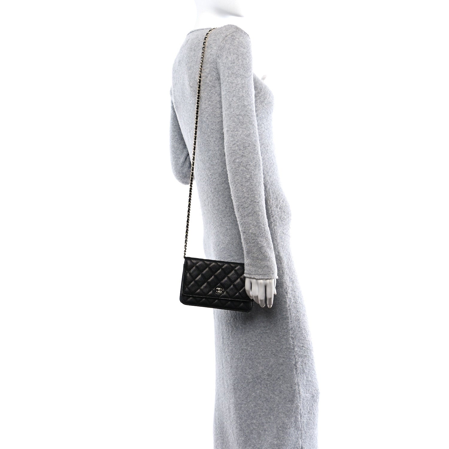 Chanel Caviar Quilted Wallet on Chain WOC Black 2 of 11