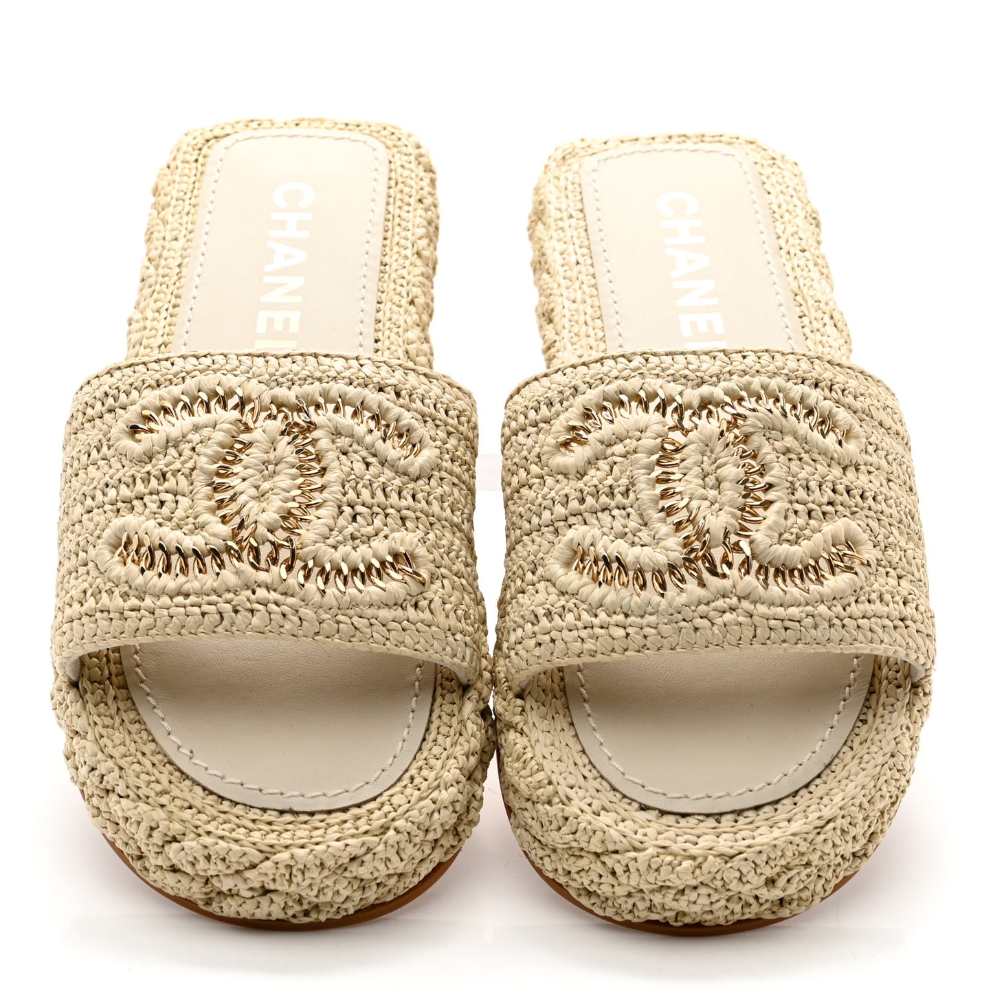 Cord Braided CC Mules 39 Light Beige