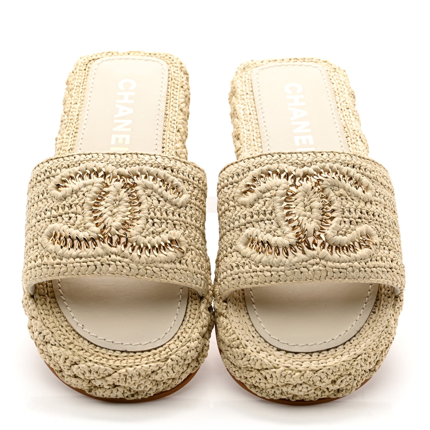 Chanel Cord Braided CC Mules 39 Light Beige 5 of 9