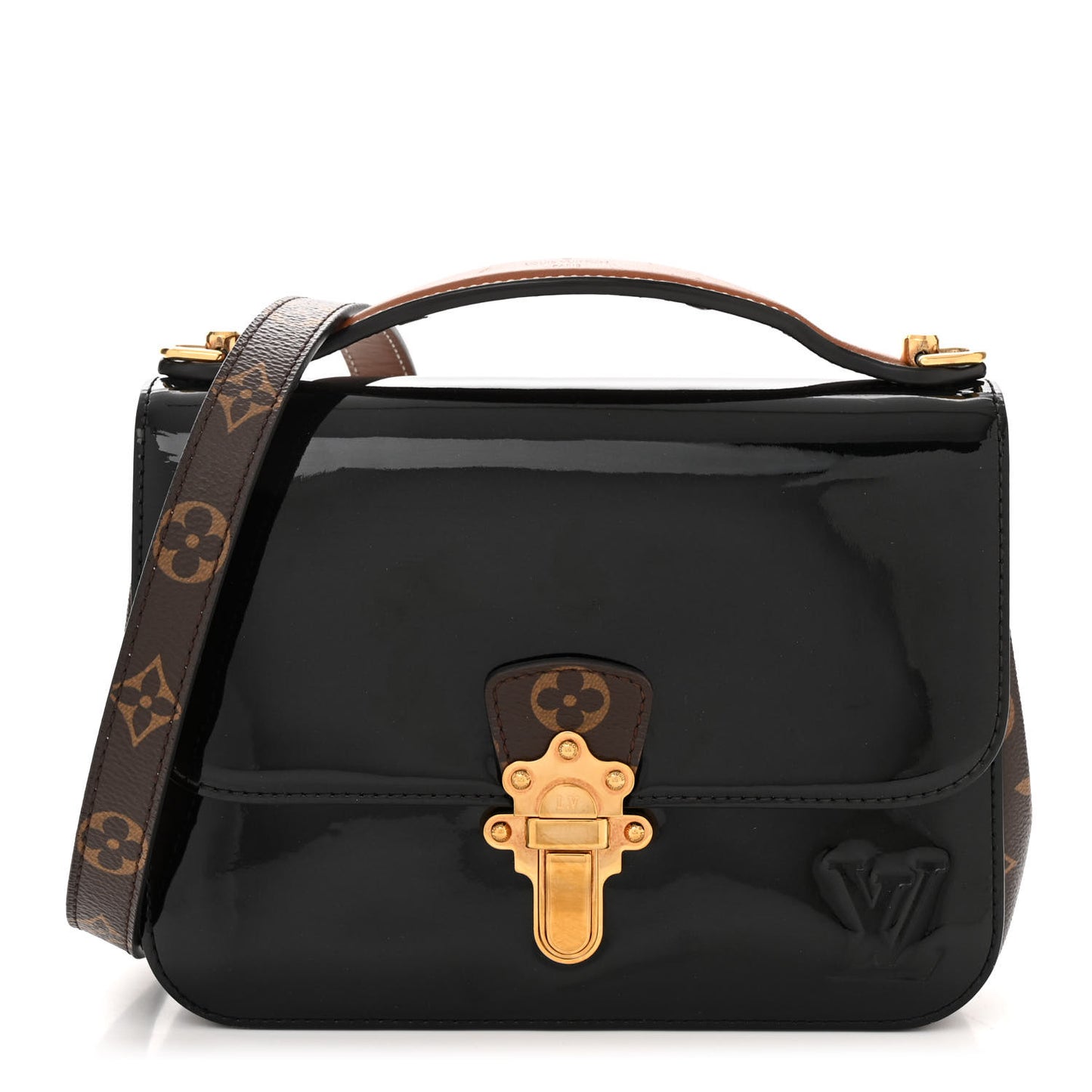 Patent Calfskin Monogram Cherrywood BB Black