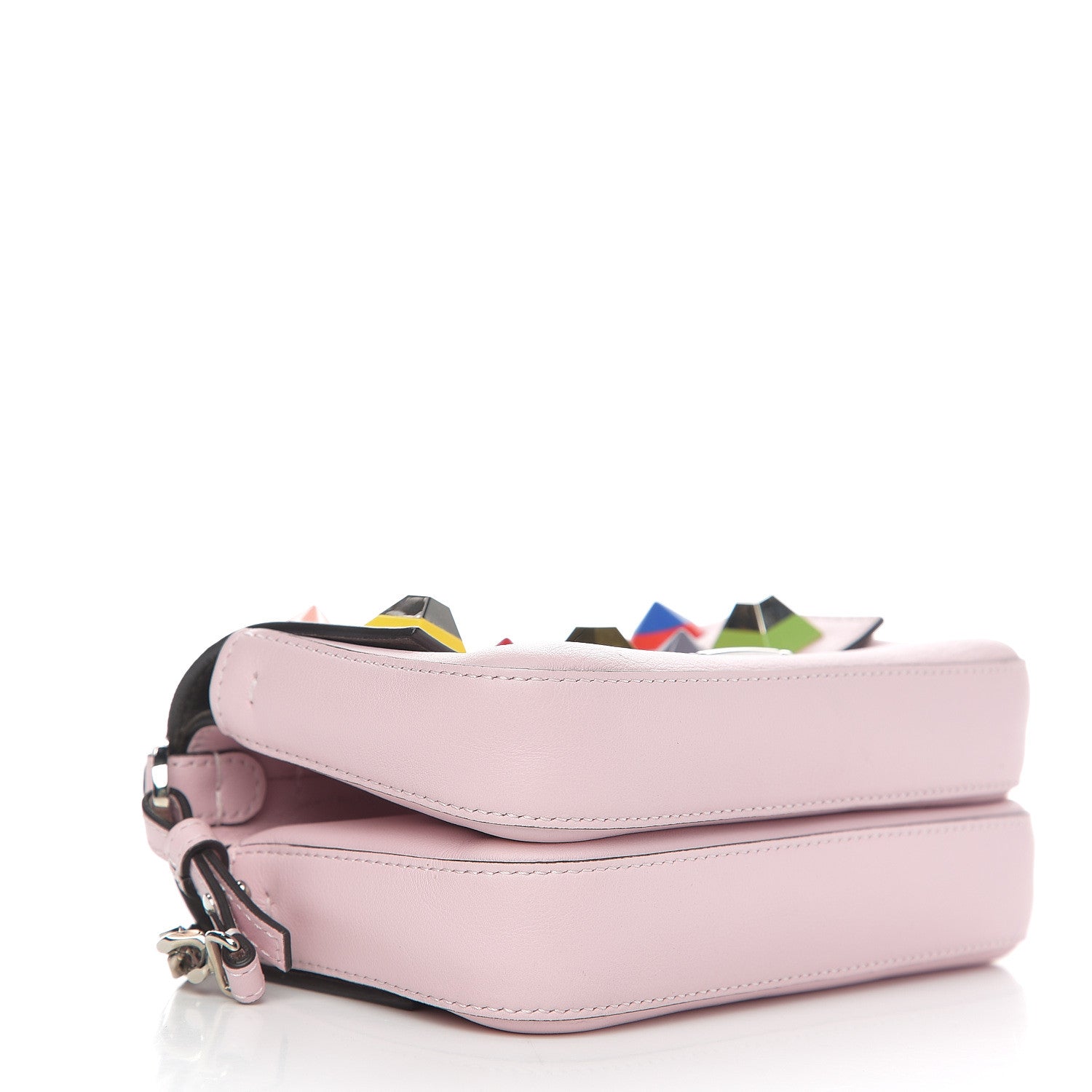 Fendi Vitello Dolce Studded Micro Double Baguette Peonia Multicolor 3 of 10