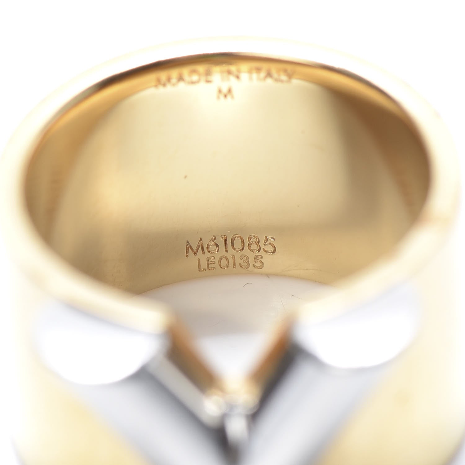 Louis Vuitton Brass Essential V Ring M Gold Silver 649349