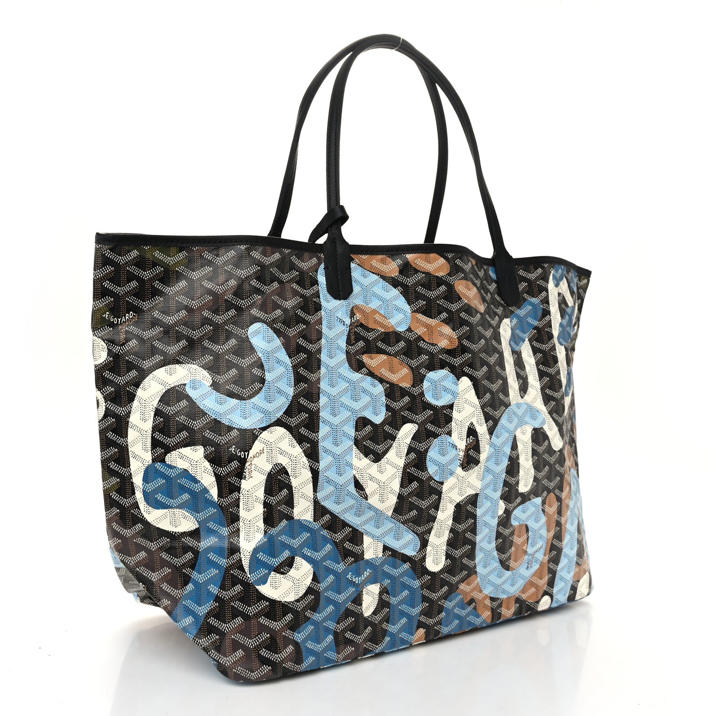 Goyardine Saint Louis Lettres Camouflage GM Black Blue