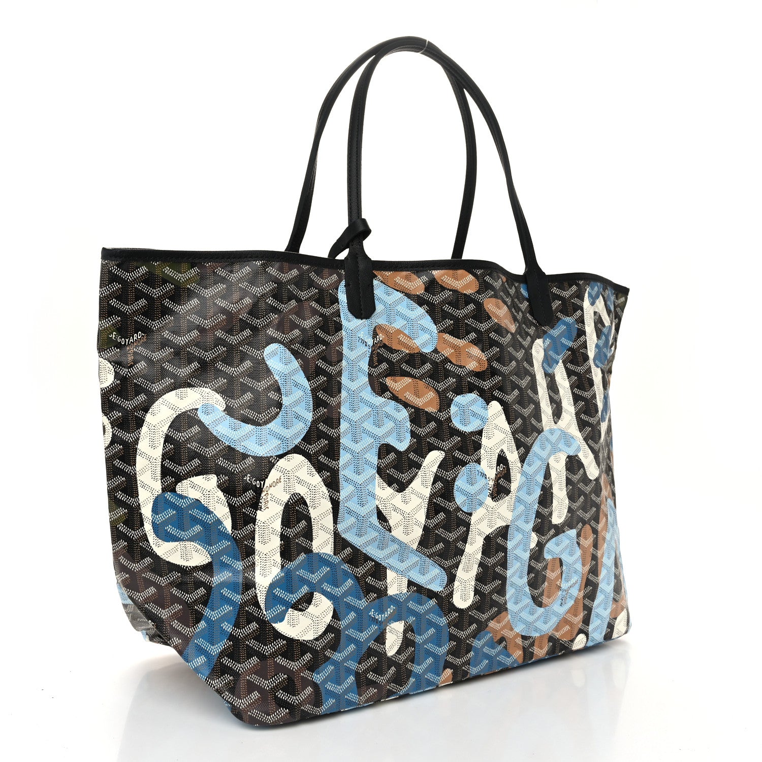Goyard Goyardine Saint Louis Lettres Camouflage GM Black Blue 3 of 10