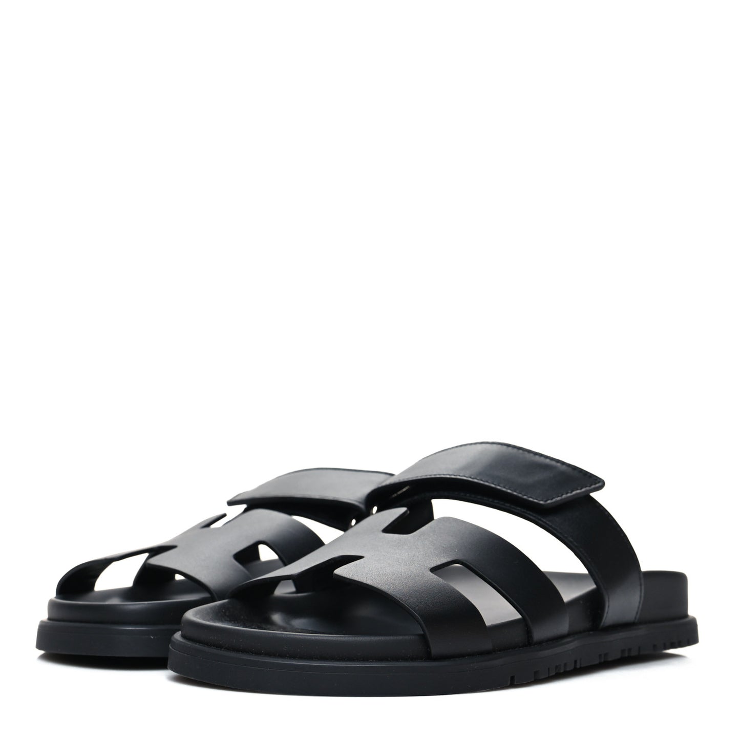 Calfskin Womens Chypre Sandals 36.5 Black