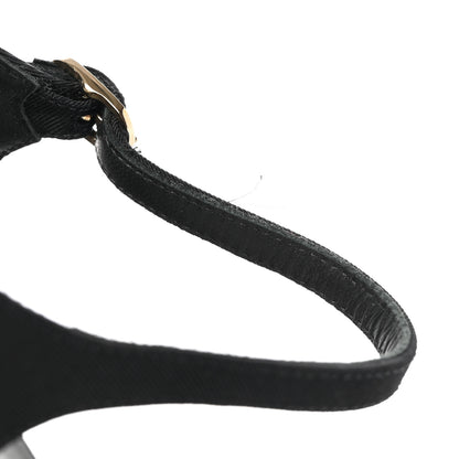 Chanel Grosgrain Metal CC Sandals 39.5 Black 9 of 11