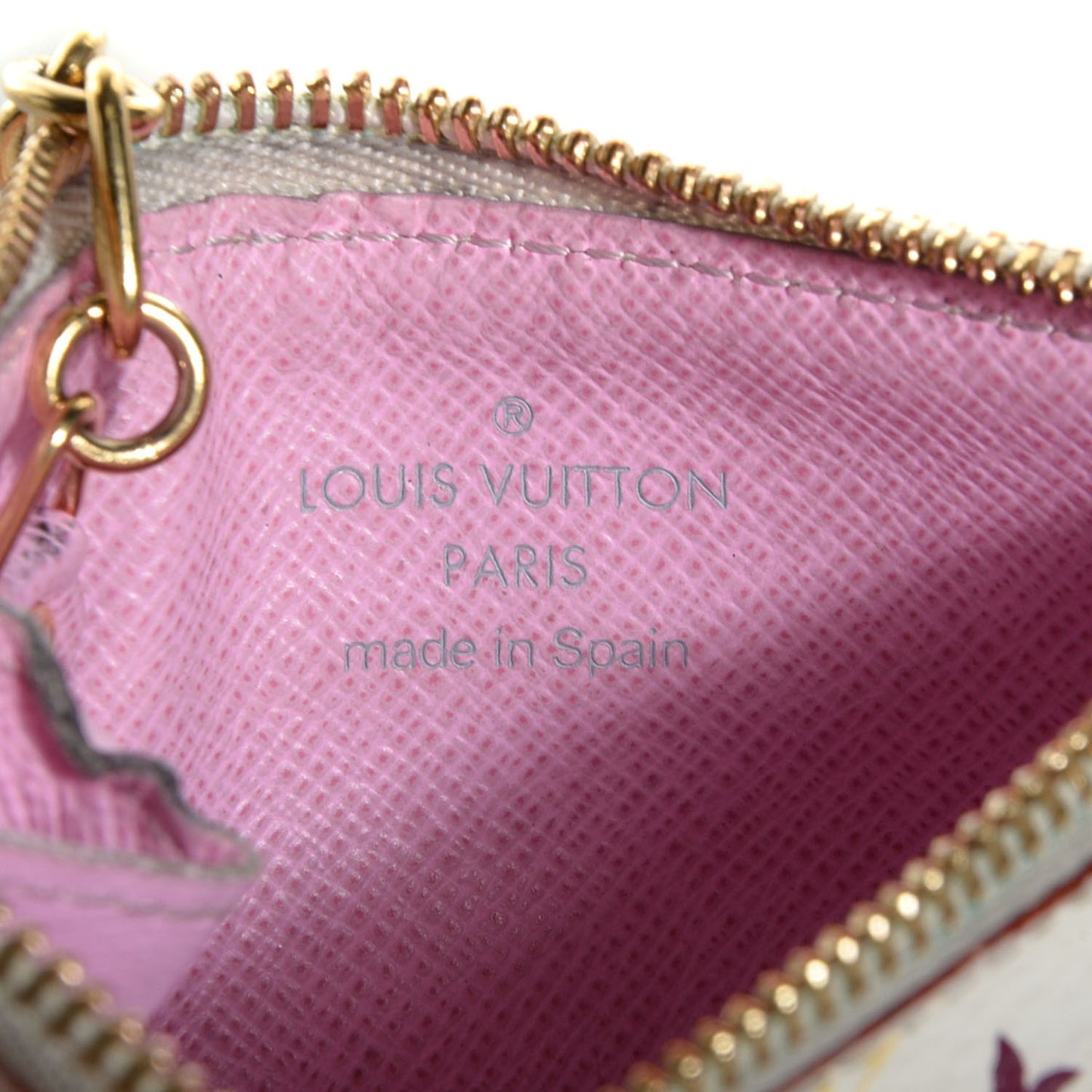 Monogram Multicolor Key Pouch White Litchi